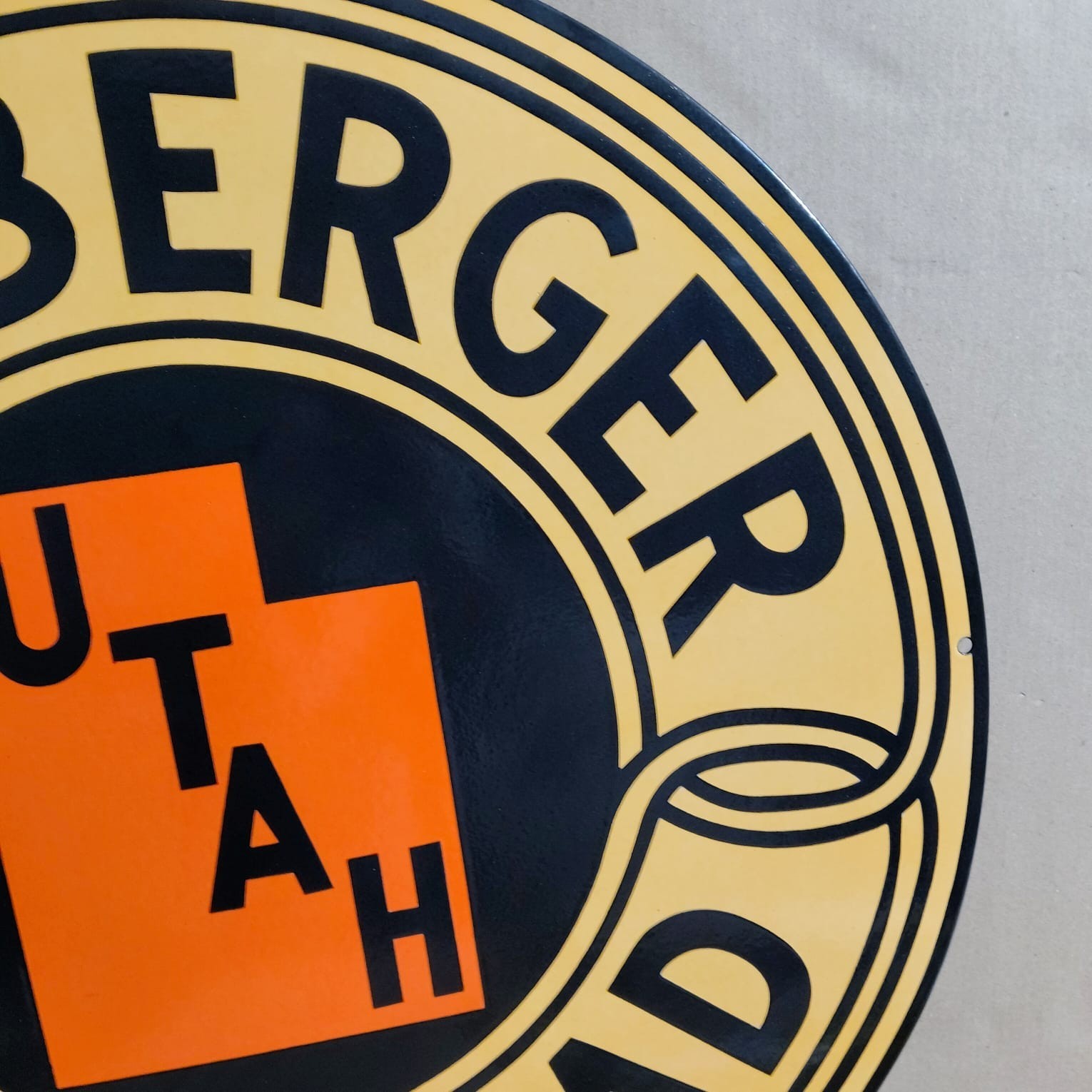 Utah Bamberger Railroad Porcelain Enamel Sign 30 x 30 Inches 1 Sided
