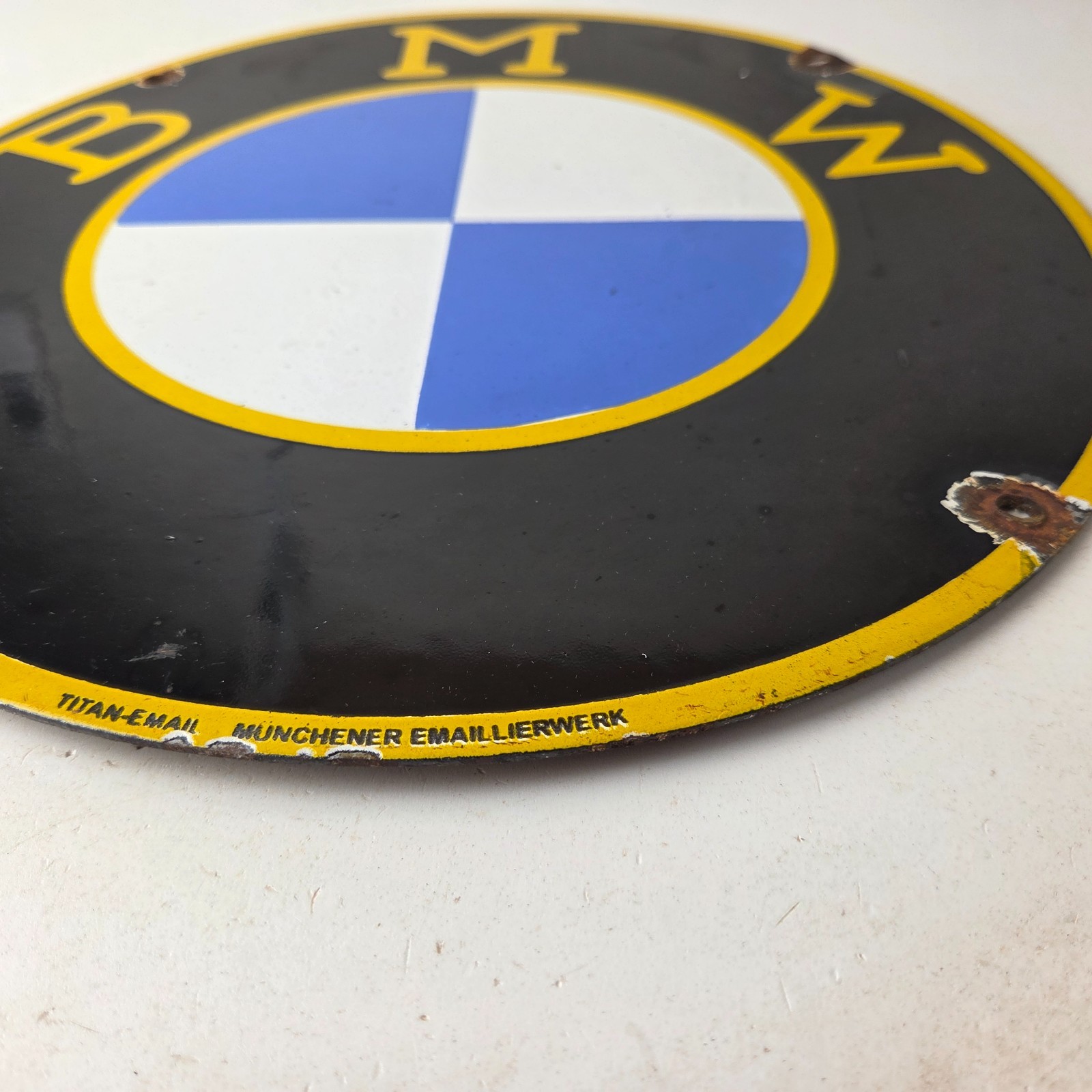 Vintage BMW Sign – Porcelain Gas Pump Sales Dealership Service Auto Sign