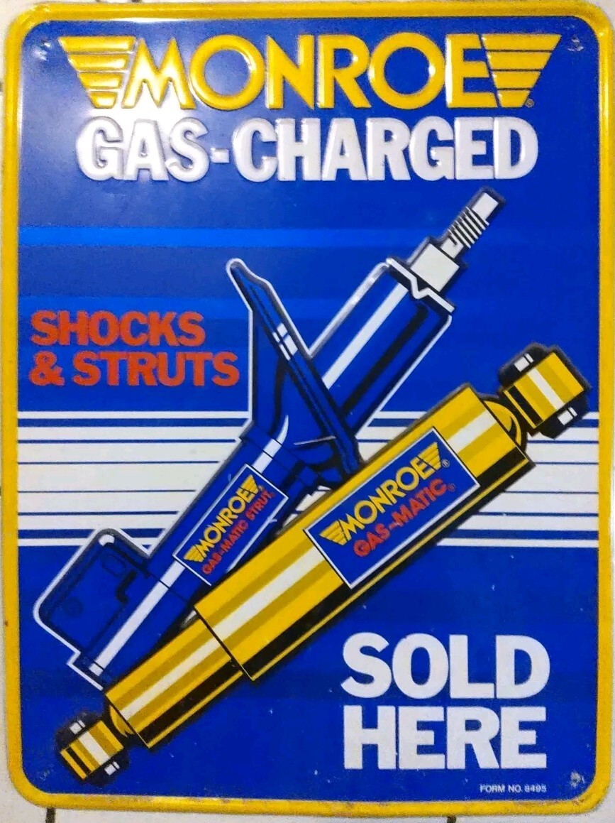 Vintage Monroe Shocks Advertising Sign. Great Condition ! Original 8495 version.