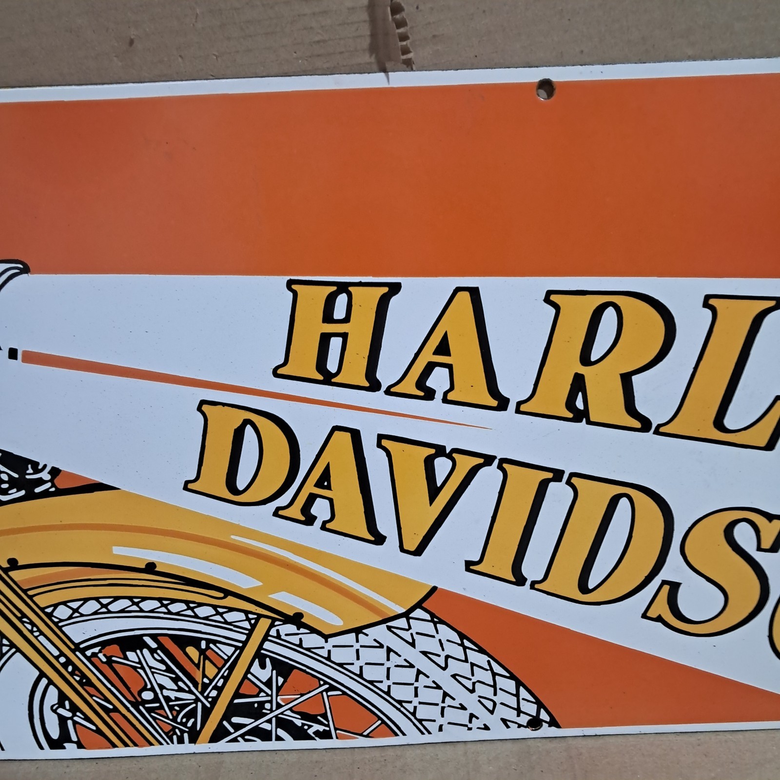 Harley-Davidson Porcelain Enamel Sign 36 x 15 Inches 1 Sided