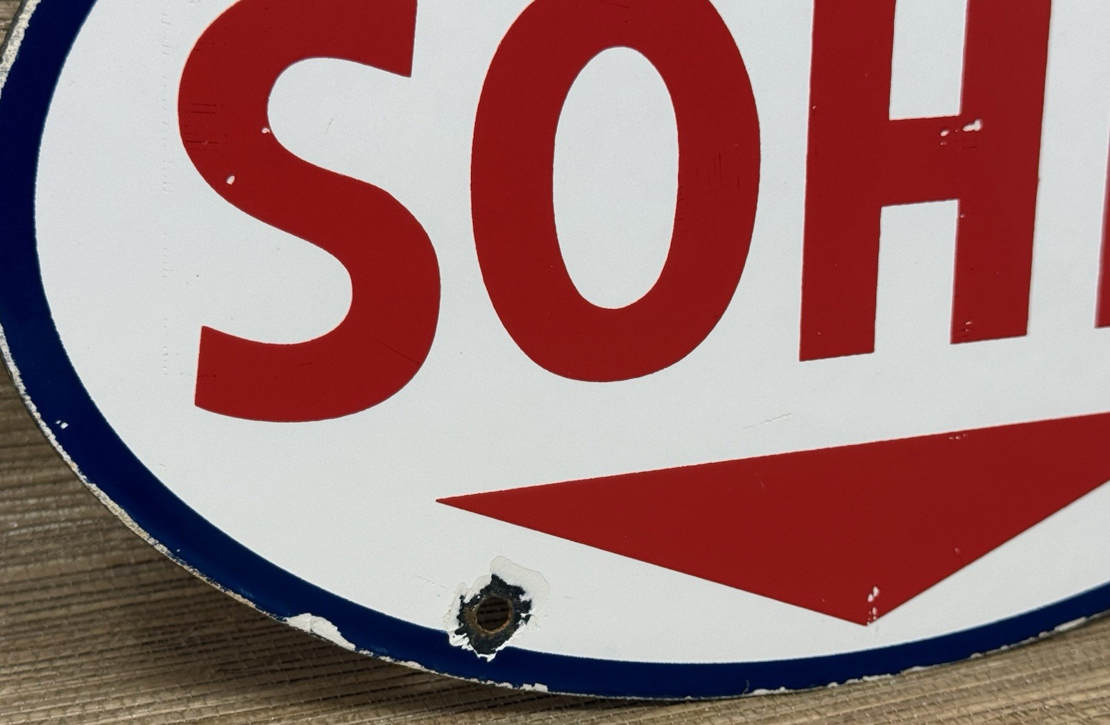 VINTAGE SOHIO GASOLINE PORCELAIN SIGN GAS STATION MOTOR OIL PUMP PLATE ESSO