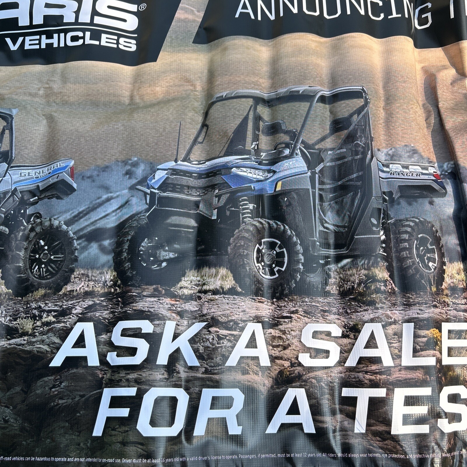 2019 Polaris Off Road Line Up Garage Utility Vinyl Banner Man Cave Sign 93 X 35