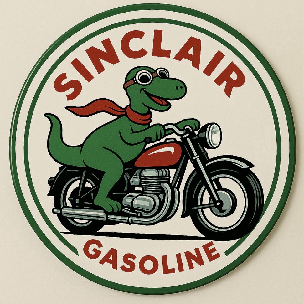 Sinclair Dino Motorcycle Gasoline Oil Vintage Style Metal Sign
