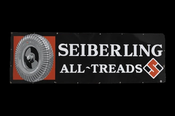 PORCELIAN SEIBERLING ENAMEL SIGN SIZE 40 INCHES