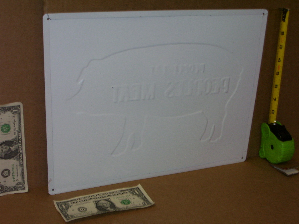 BACON & HAM — EAT PEOPLES MEAT – PACKING CO – Harley Hog Sign – CINCINNATI OHIO