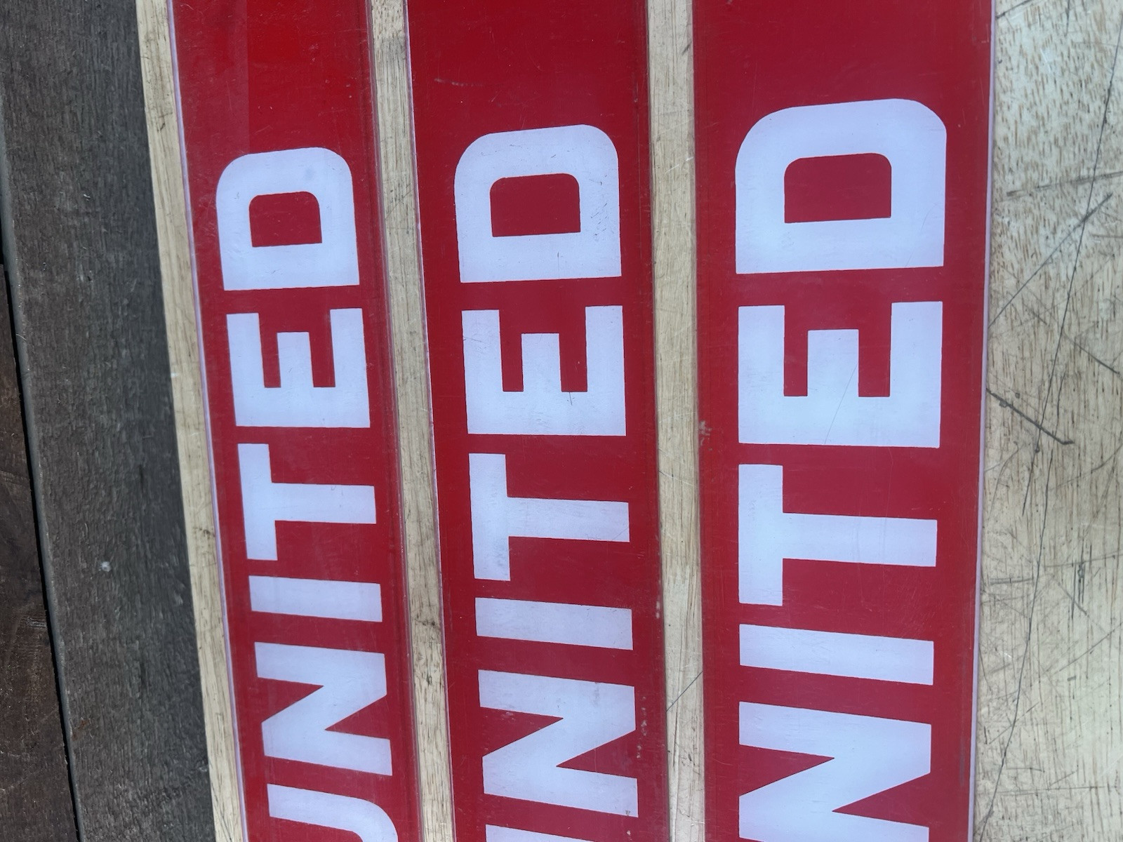 Vintage Plastic Gas Station Sign Placard “United”