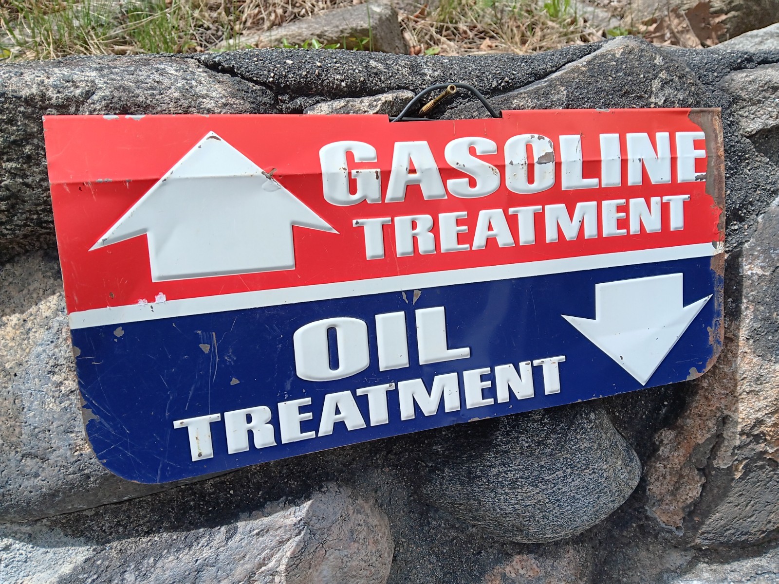 Vintage STP Gas and Oil Treatment Tin Display Sign