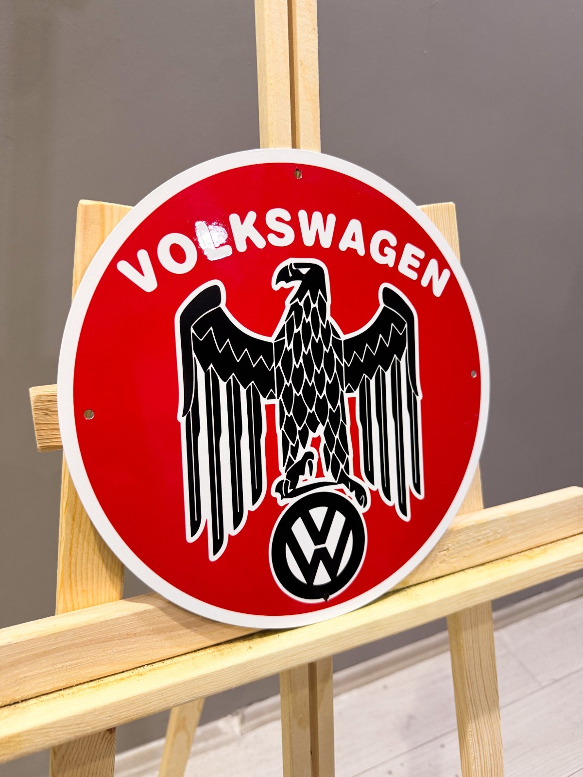 Volkswagen Eagle Emblem – Vintage German Automotive Metal Sign – 30 cm (11.8”)