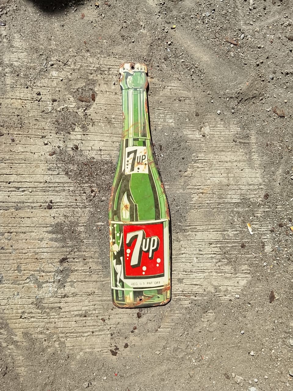 PORCELAIN 7UP ENAMEL SIGN 8X3 INCHES