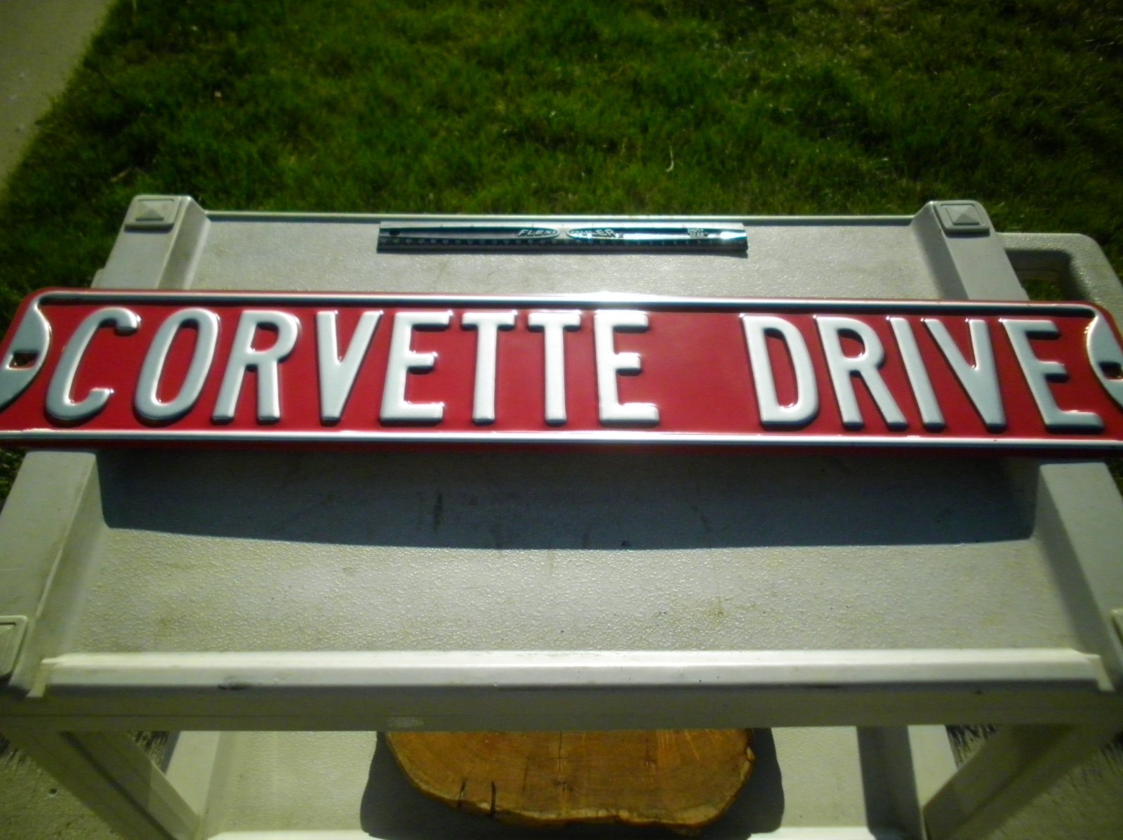 General Motors Car Corvette Drive Metal Steel Street 32″ Sign – Great Condition!
