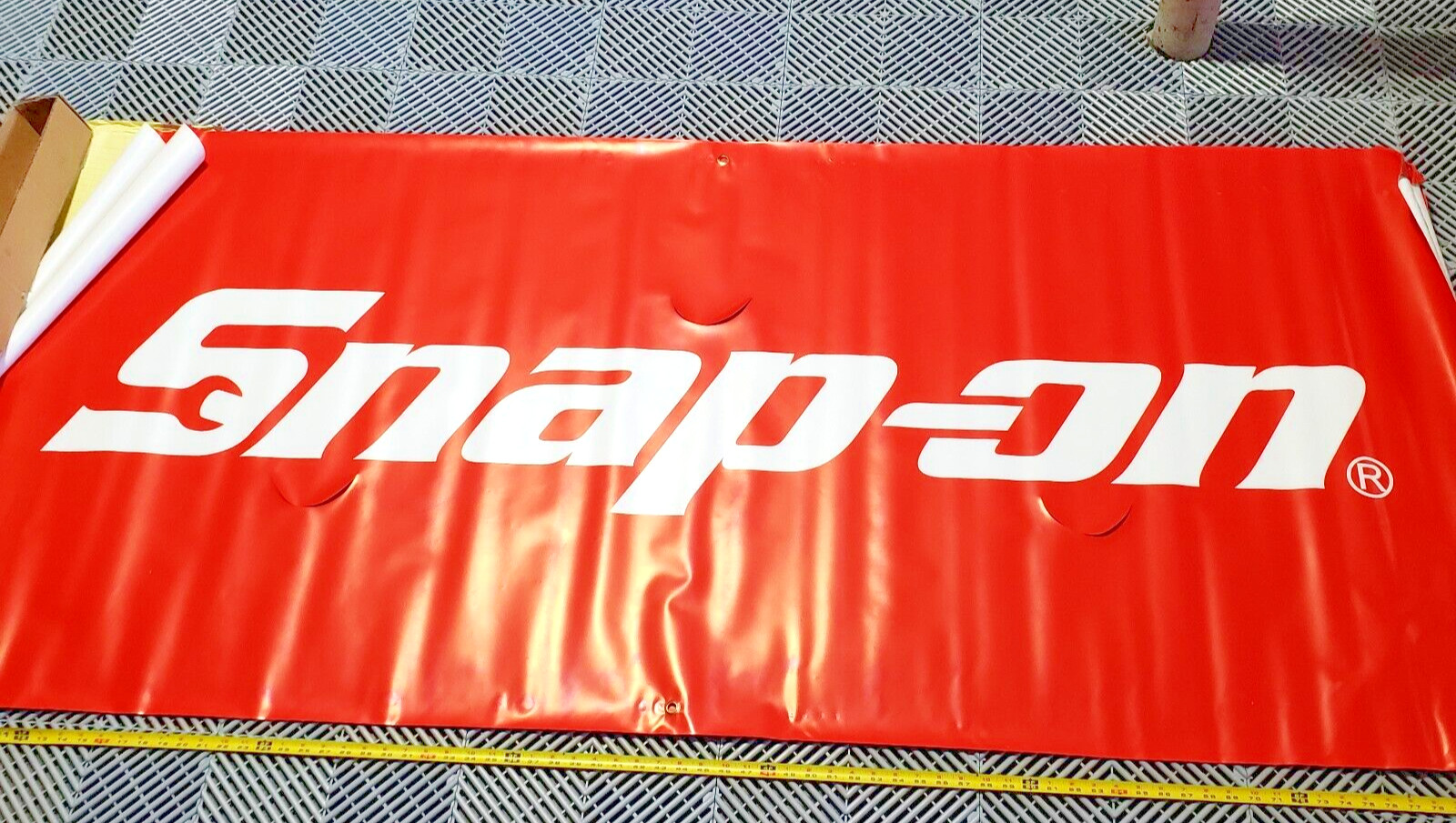 Snap On Tools USA 3ft x 7ft RED Vinyl Banner GENUINE Dealer Sign FREE SHIPPING!