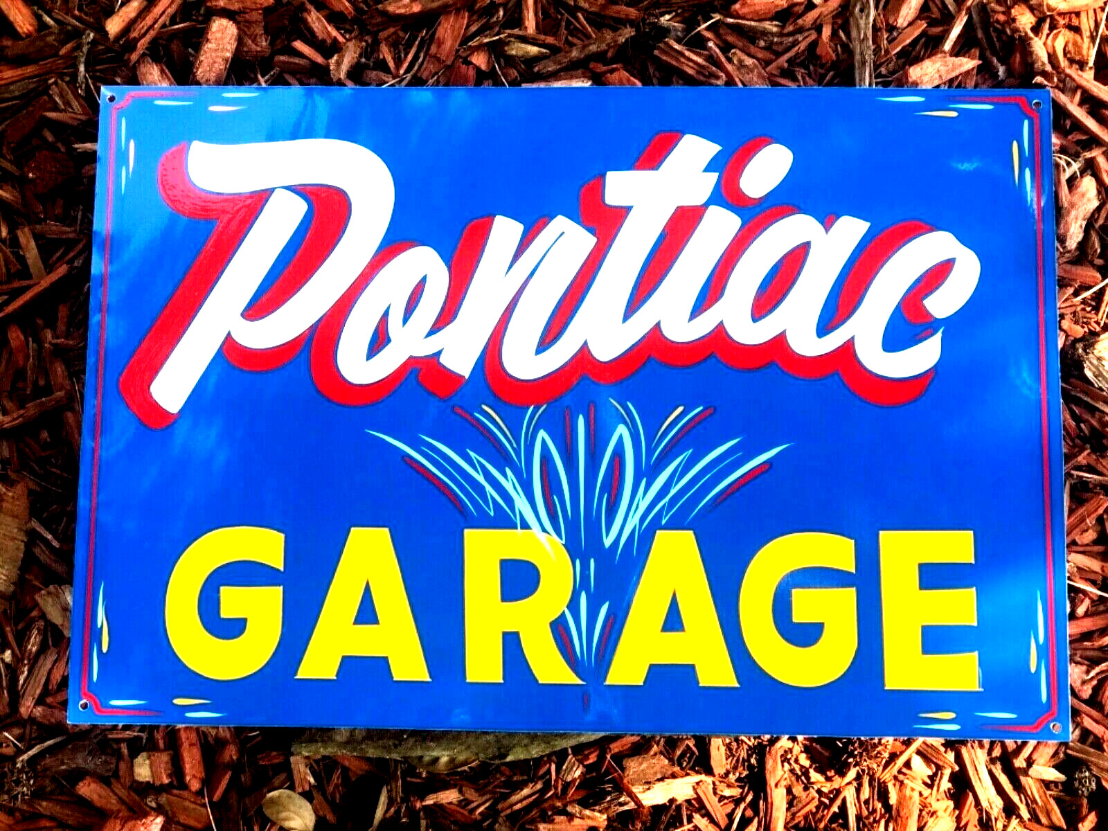 Vintage PONTIAC Chevy Garage Hand Painted HOT RAT ROD SHOP Car SIGN Pinstriped b