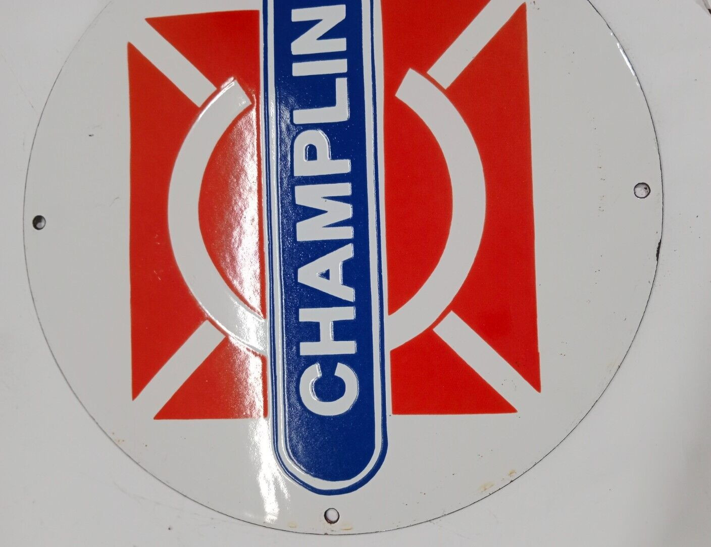 Champlin Porcelain Enamel Sign 12 x 12 Inches 1 Sided