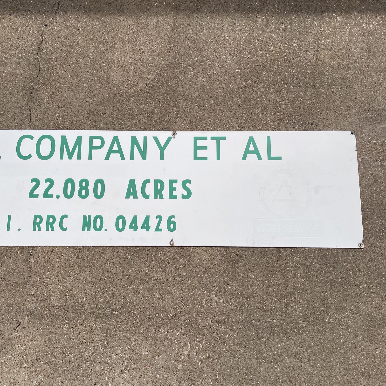 Cities Services 93” Porcelain Lease Sign Merchant Unit Gas & Oil