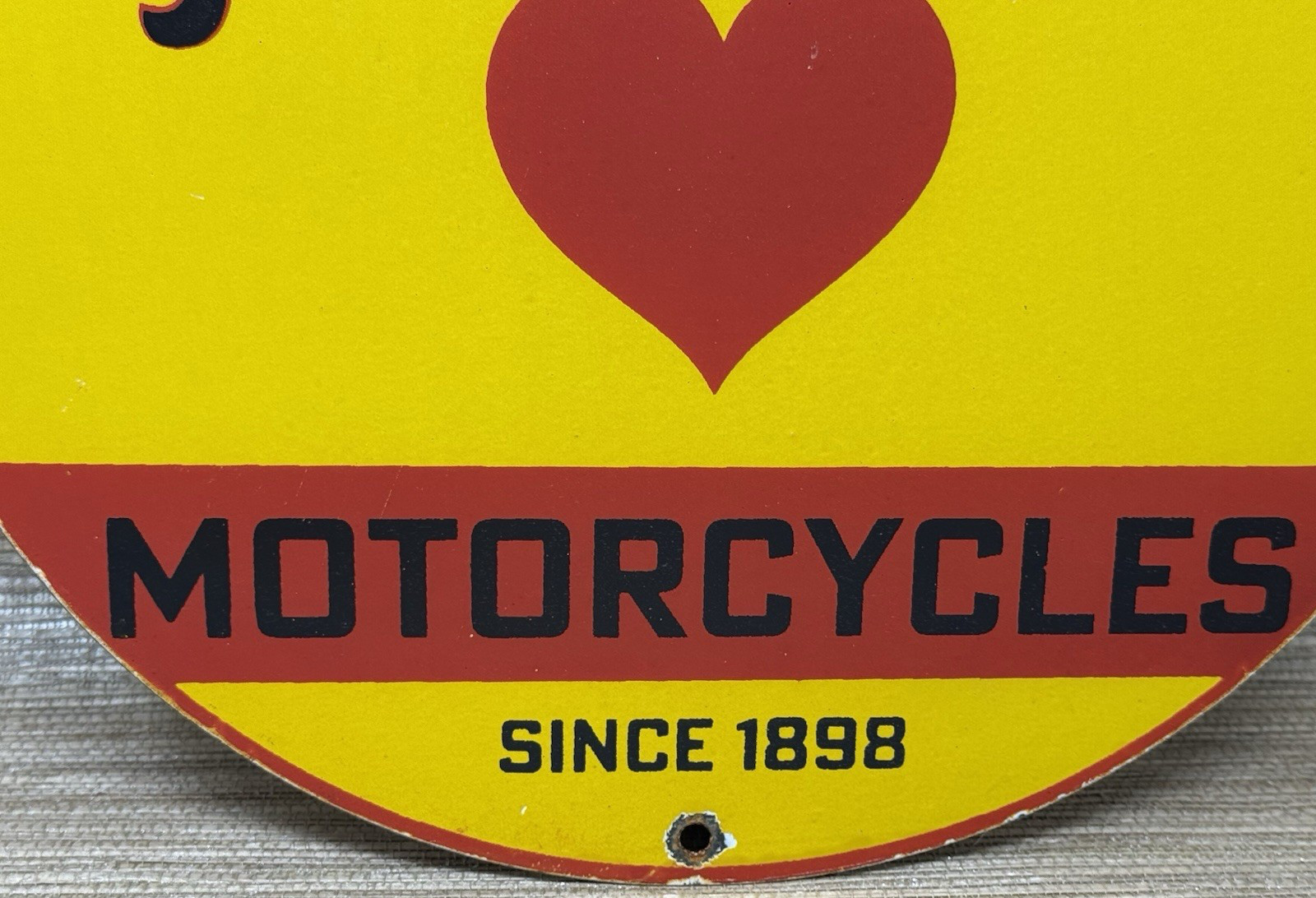VINTAGE NORTON MOTORCYCLES PORCELAIN SIGN GENERAL MOTORS DEALERSHIP GAS OIL