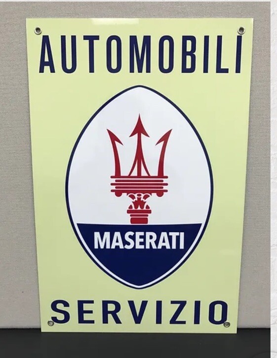 Service Maserati Servizio Auto Italian Racing Vintage Reproduction Garage Sign