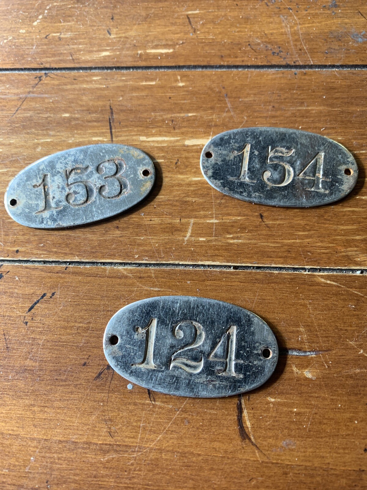 3 Number Id Metal Badges Tags Auto Gas Oil
