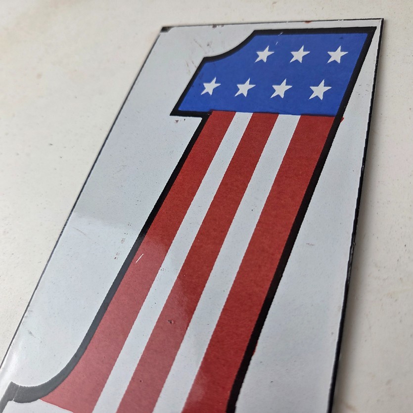 Vintage Harley Davidson Motorcycles Sign – Number One USA American Flag Gas Sign