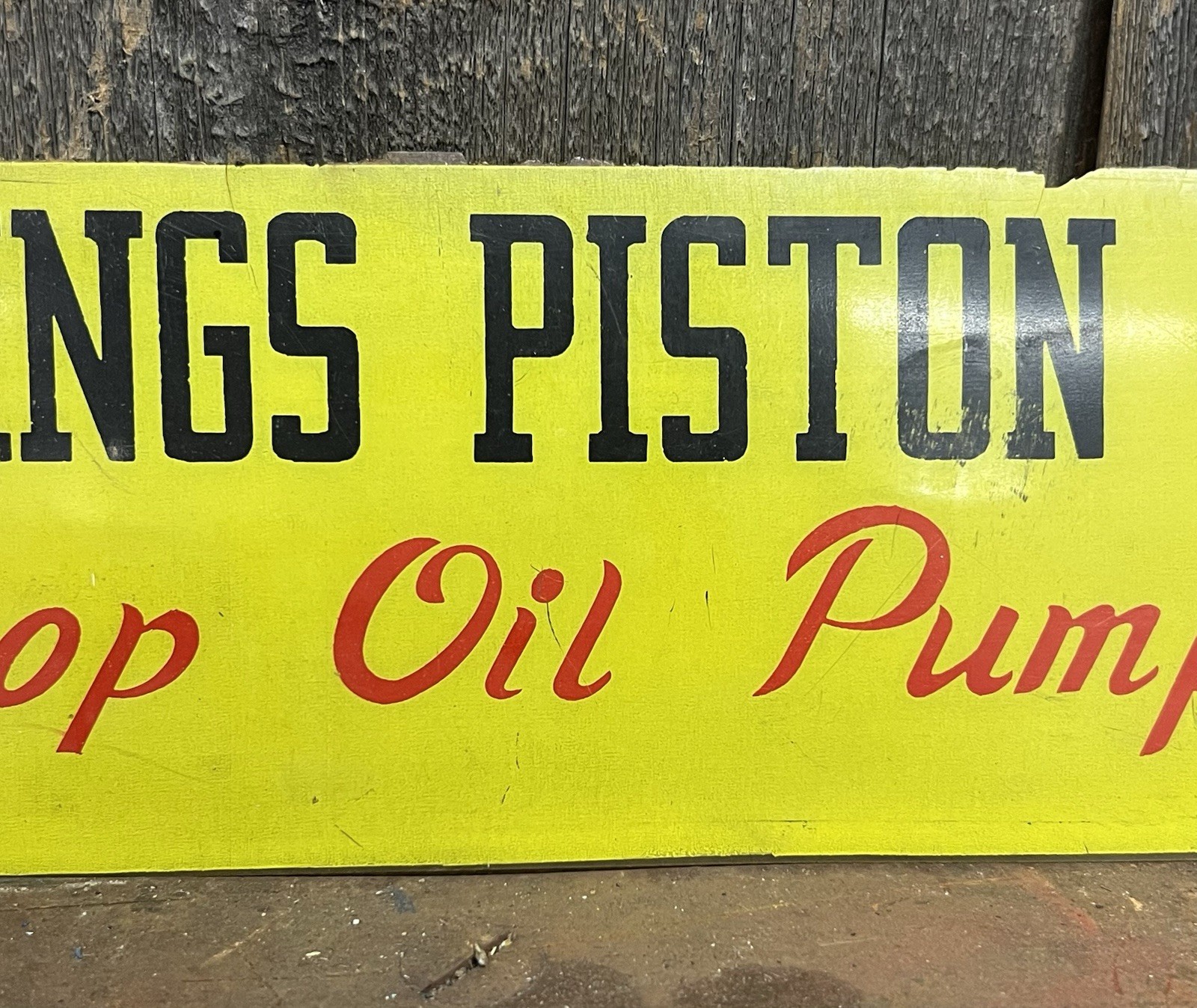 Vintage Hastings Piston Rings Dealer Advertising Sign Tough Guy Graphics 19×4