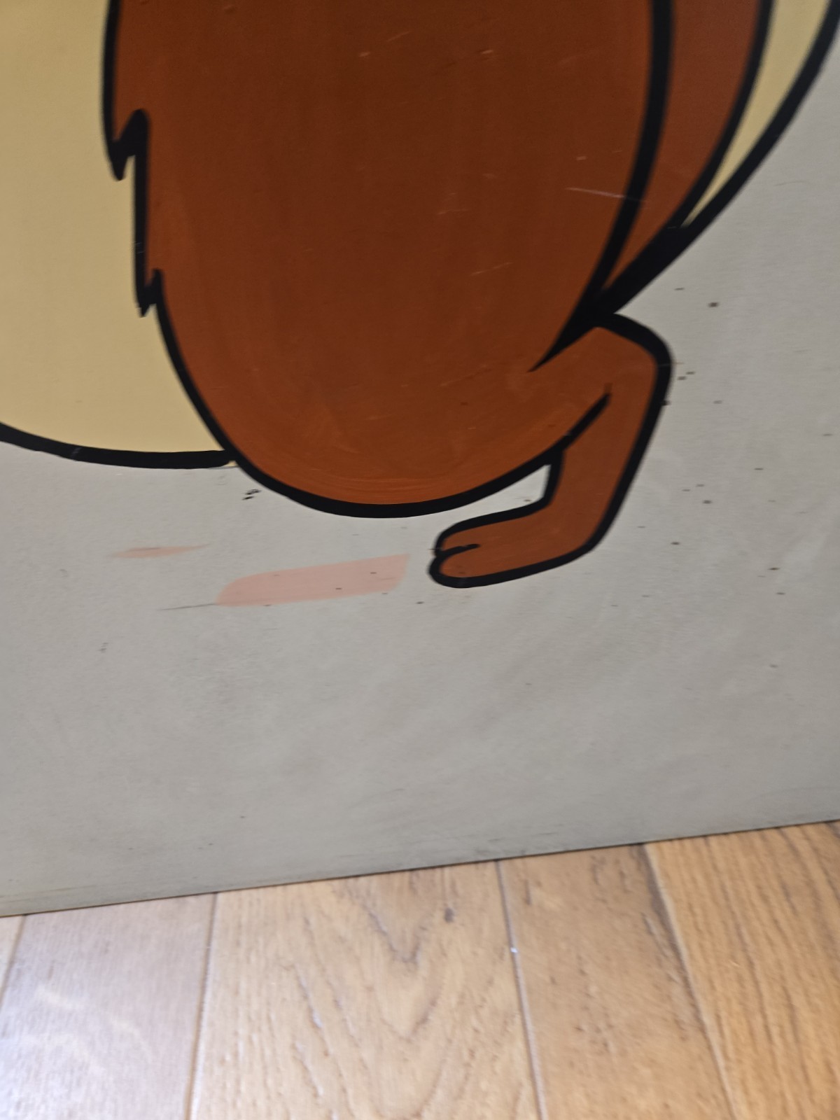 Vintage Road Work Construction Sign Squirrel Shovel Animation Read Description