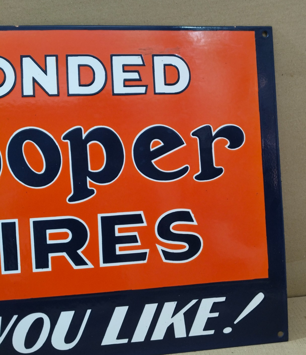 Cooper Tires Porcelain Enamel Sign 36 x 18 Inches 1 Sided