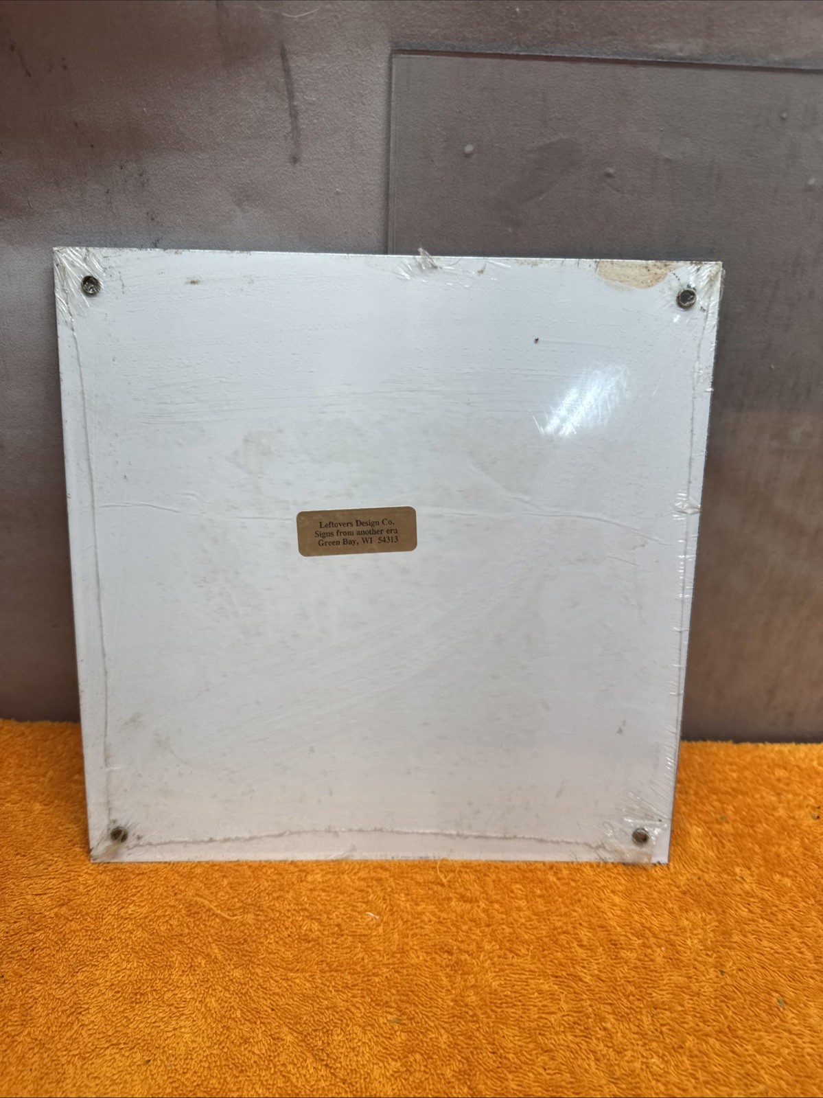 Box18 ^#4 Vintage NOS Porcelain Enameled Metal IRVIN Air Chute 10”x10”
