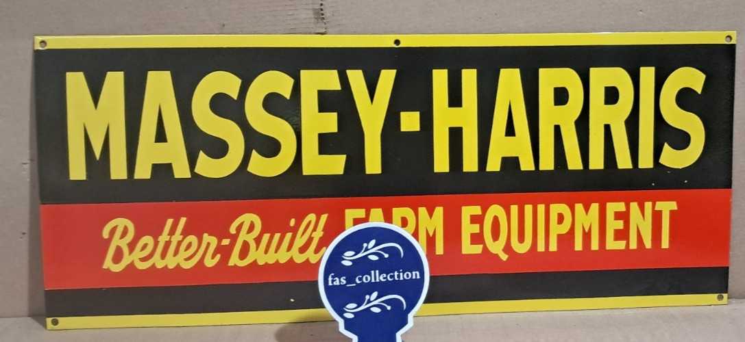 Massey-Harris Porcelain Enamel Sign 36 x 15 Inches 1 Sided