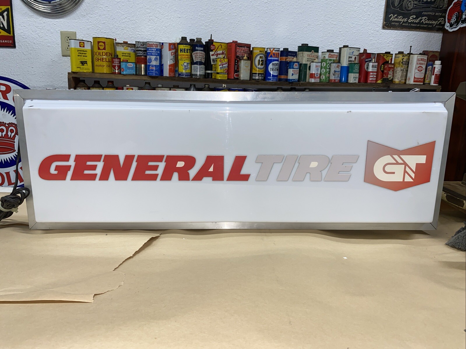 General Tire Dealer Lighted Sign Double Sided Check Out The Pics 2 Sided