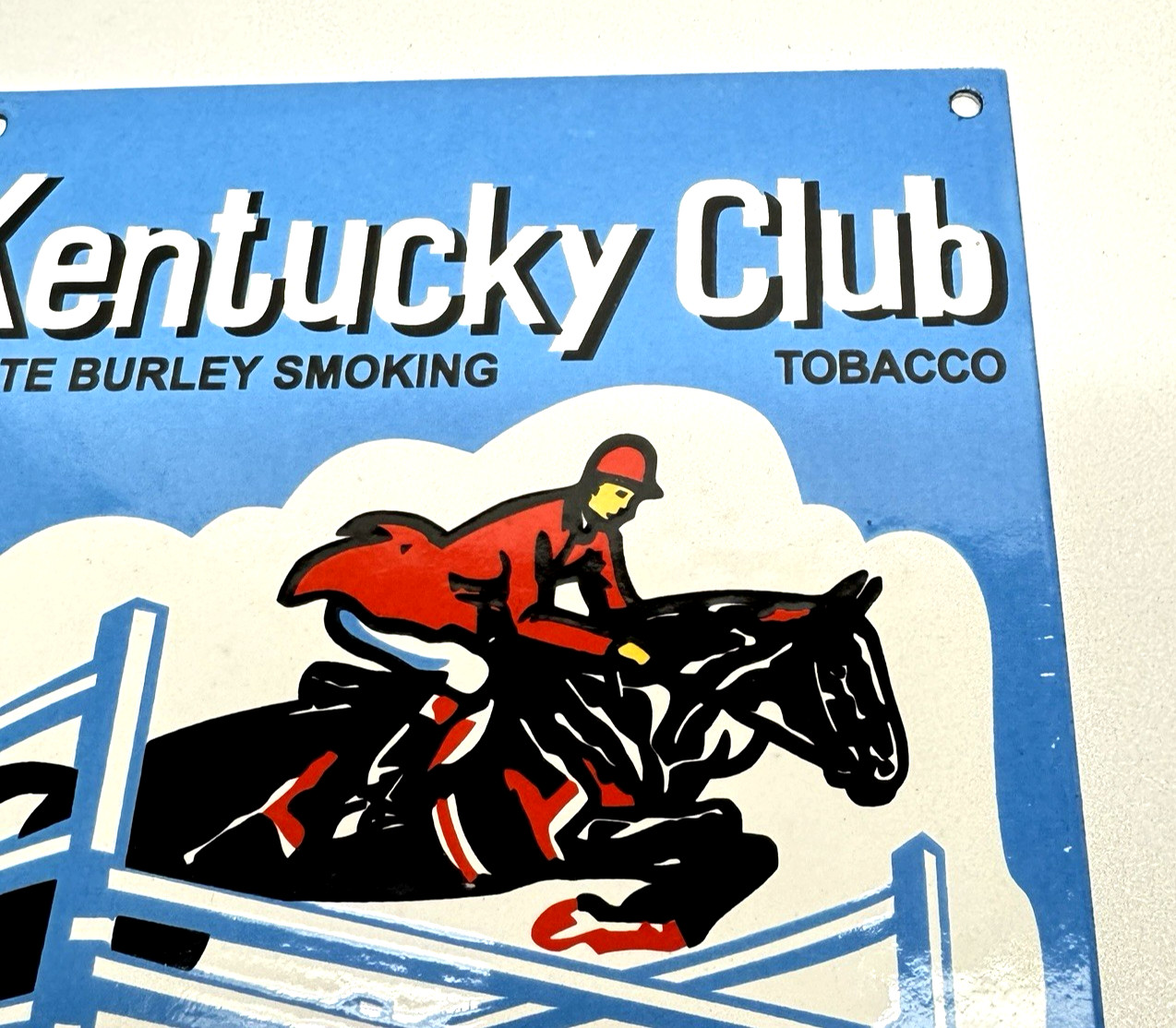 Kentucky Club “For Pipe Lovers” – Vintage Porcelain Sign – Tobacciana