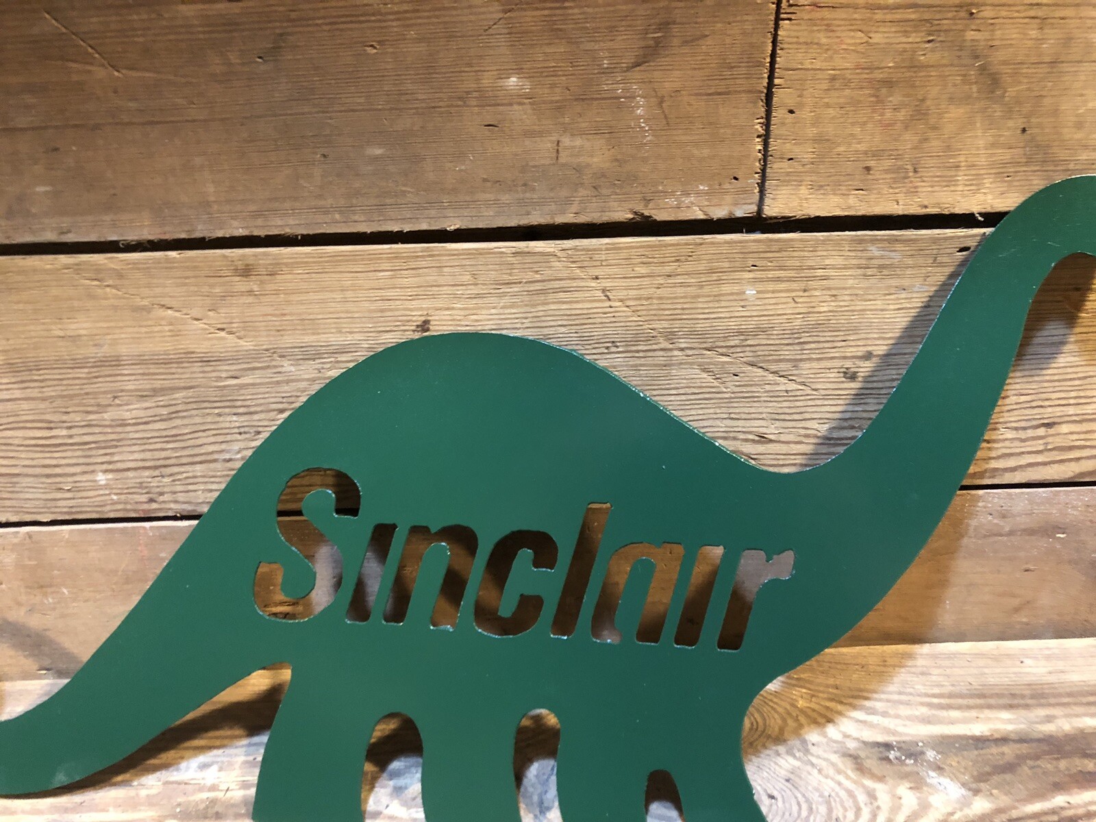 Sinclair Dino Sign Dinosaur Gas Pump Station Oil Can Shell Not Antique Porcelain