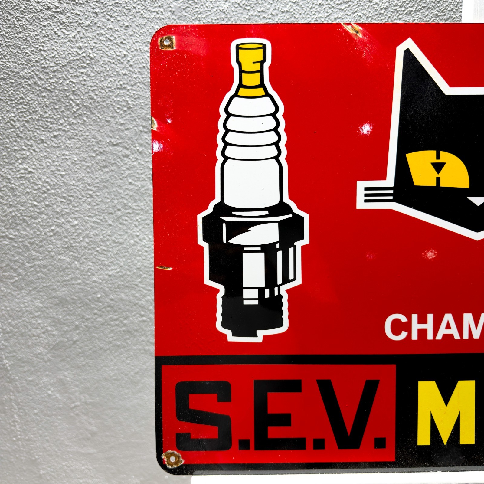 Vintage Rusty S.E.V. Marchal Champion du MondeMetal Sign–60×40 cm (23.6” × 15.7)