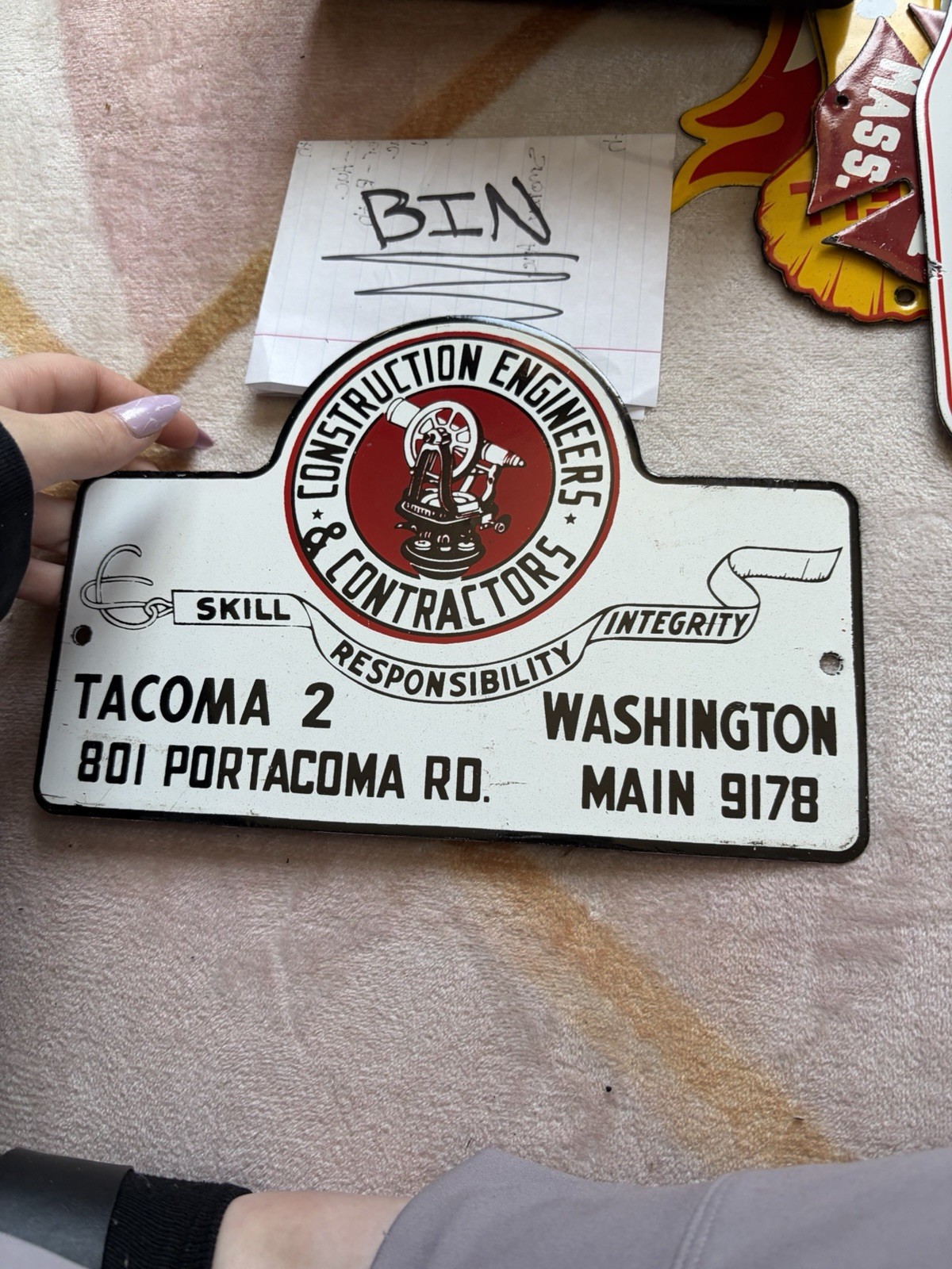 Porcelain Construction Engineers & Contractors Sign