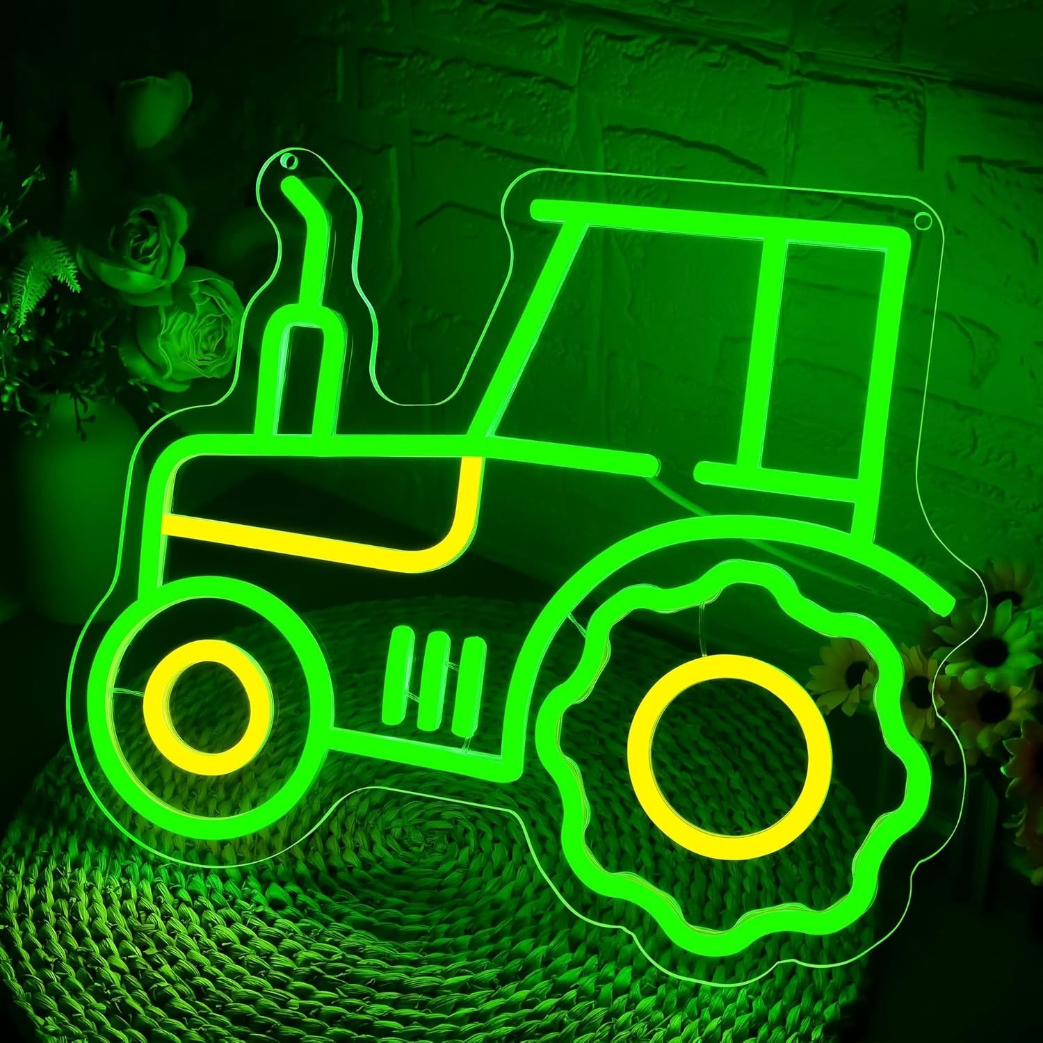 Easy Hang Tractor Neon Light – Modern Dimmable Wall Decor for Gifts or Parties