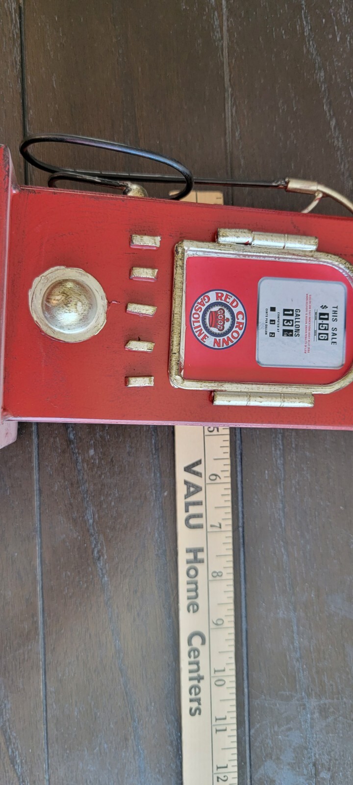 Chevron Red Crown Retro Gas Pump Clock