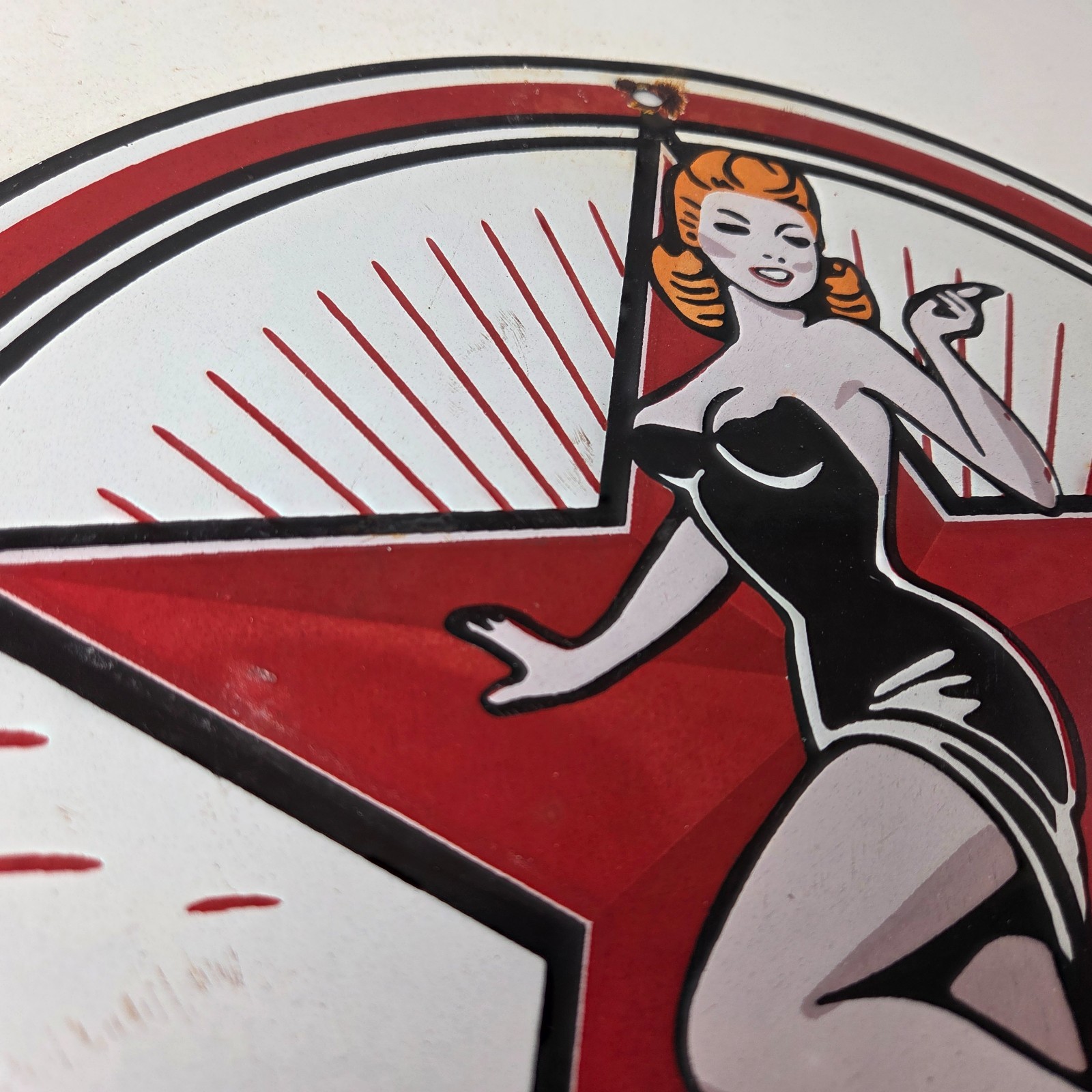 Vintage Texaco Gasoline Sign – Gas Service Station Pump Porcelain Sign