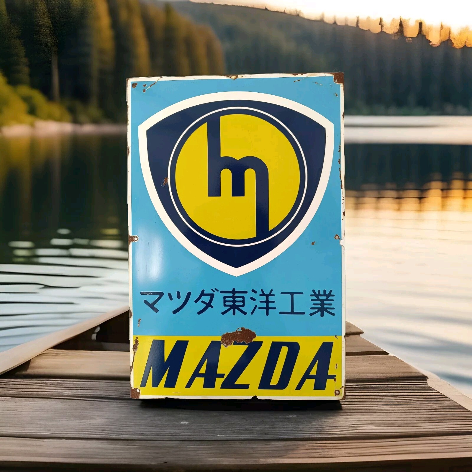 Vintage MAZDA Sign no Porcelain Sign – Car Dealership Automobile Gas Pump Signs