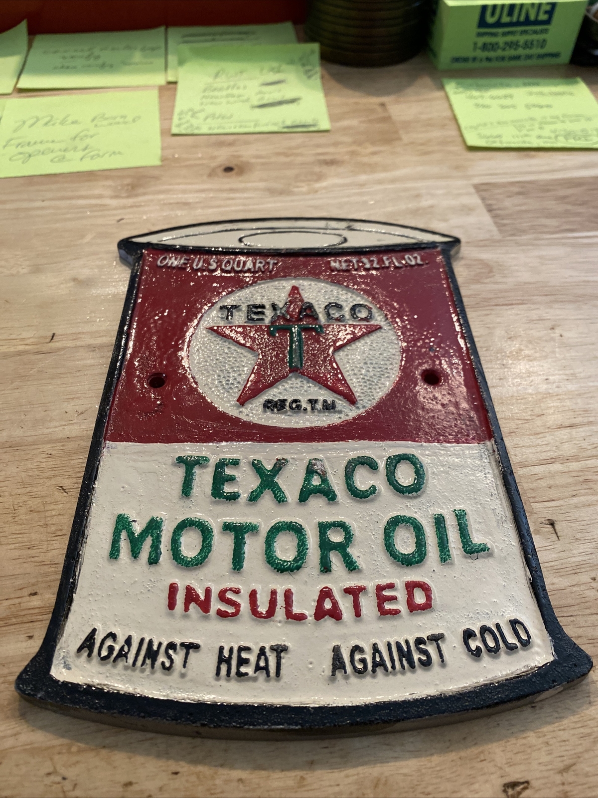 Texaco Oil Sign Plaque Coal Collector Man Cave Gas Advertisement 1/4 inch METAL