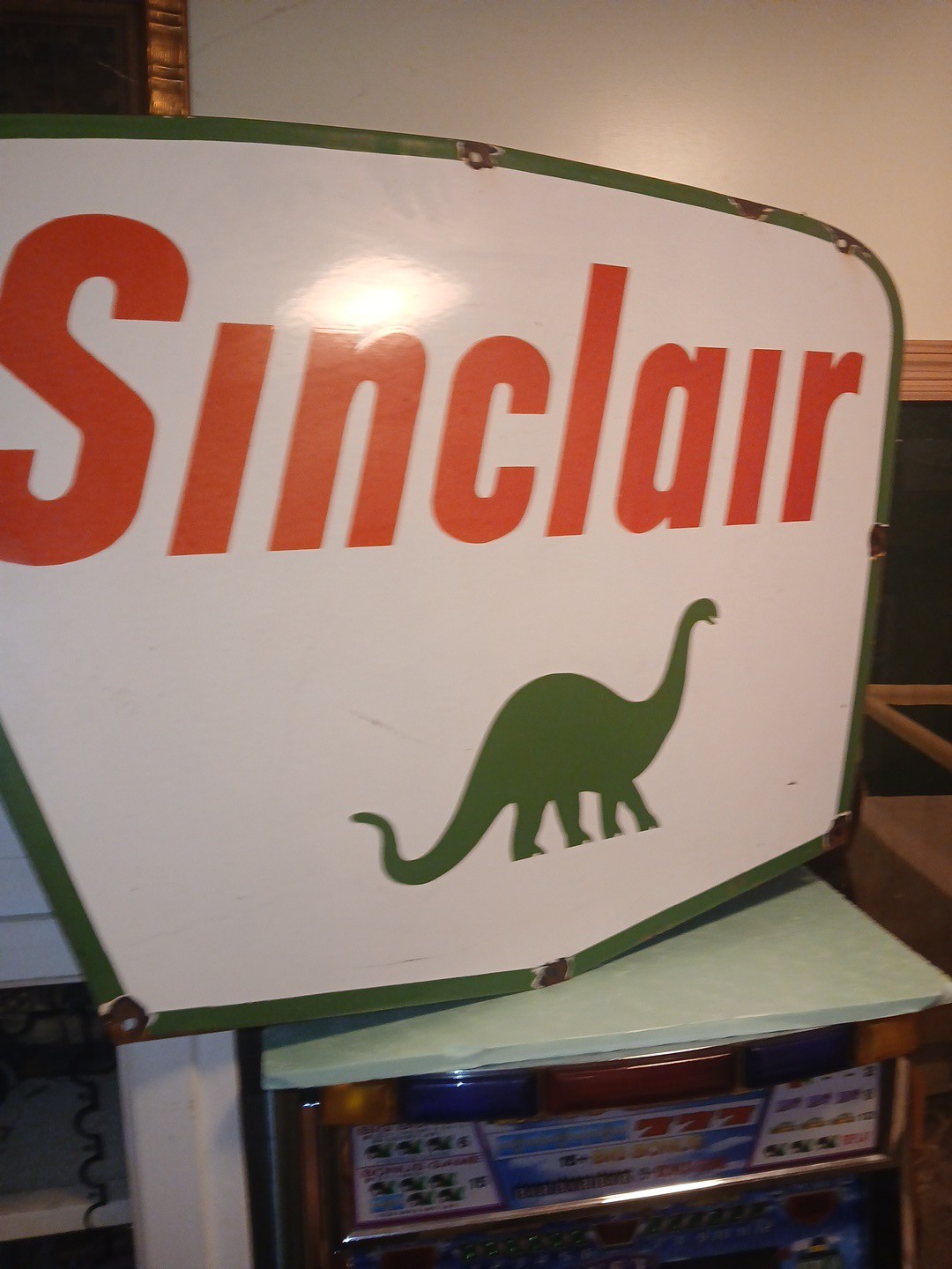VINTAGE LARGE SINCLAIR PORCELAIN SIGN GASOLINE MOTOR OIL SERVICE PUMP PETROLIANA