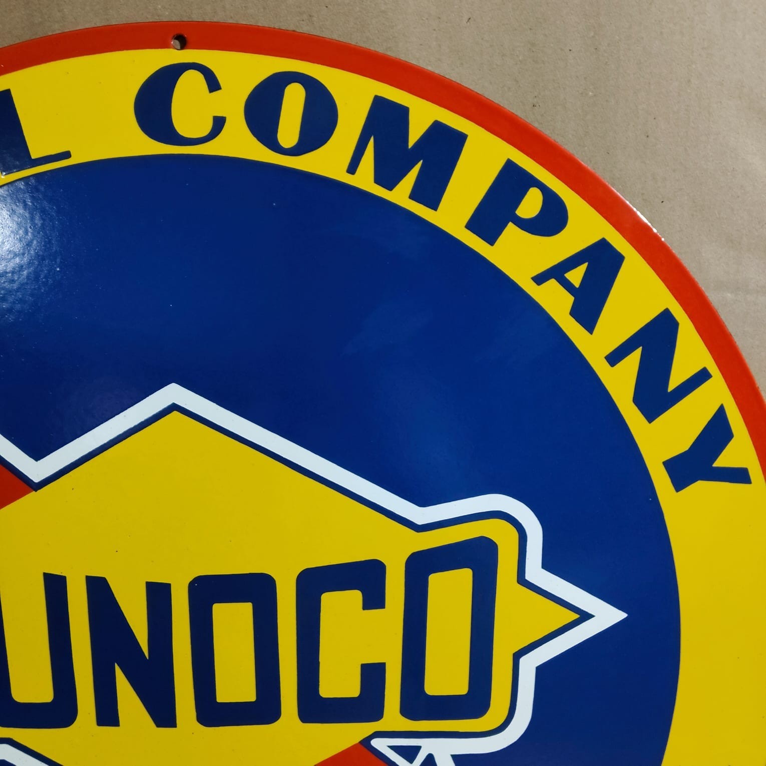 Sunoco Motor Oil porcelain Enamel Sign 30 x 30 Inches 1 Sided