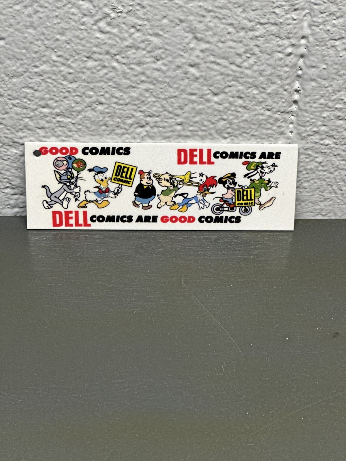 DELL Comics Thick Metal Magnet Cartoon Character Book Read Gas Oil Donald Duck