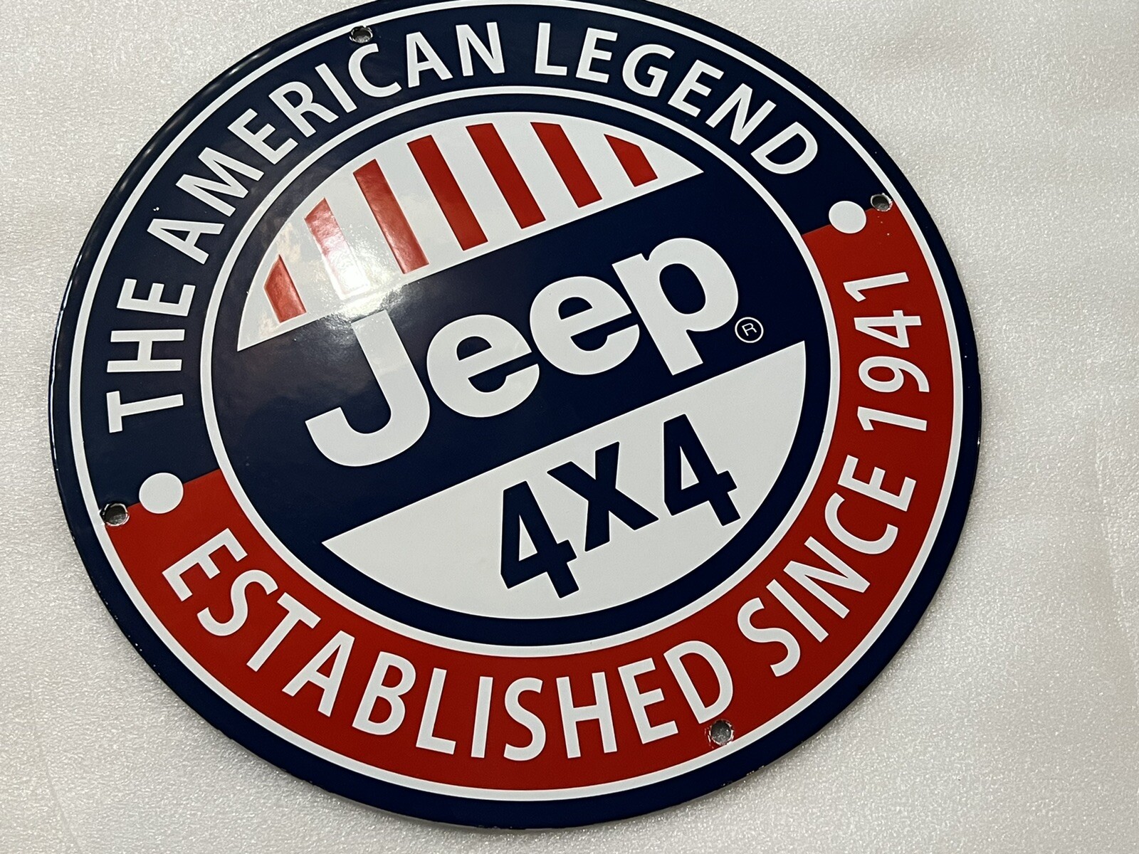 12in DEALER PORCELAIN ENAMEL SIGN PLATE DODGE PLYMOUTH MOPAR