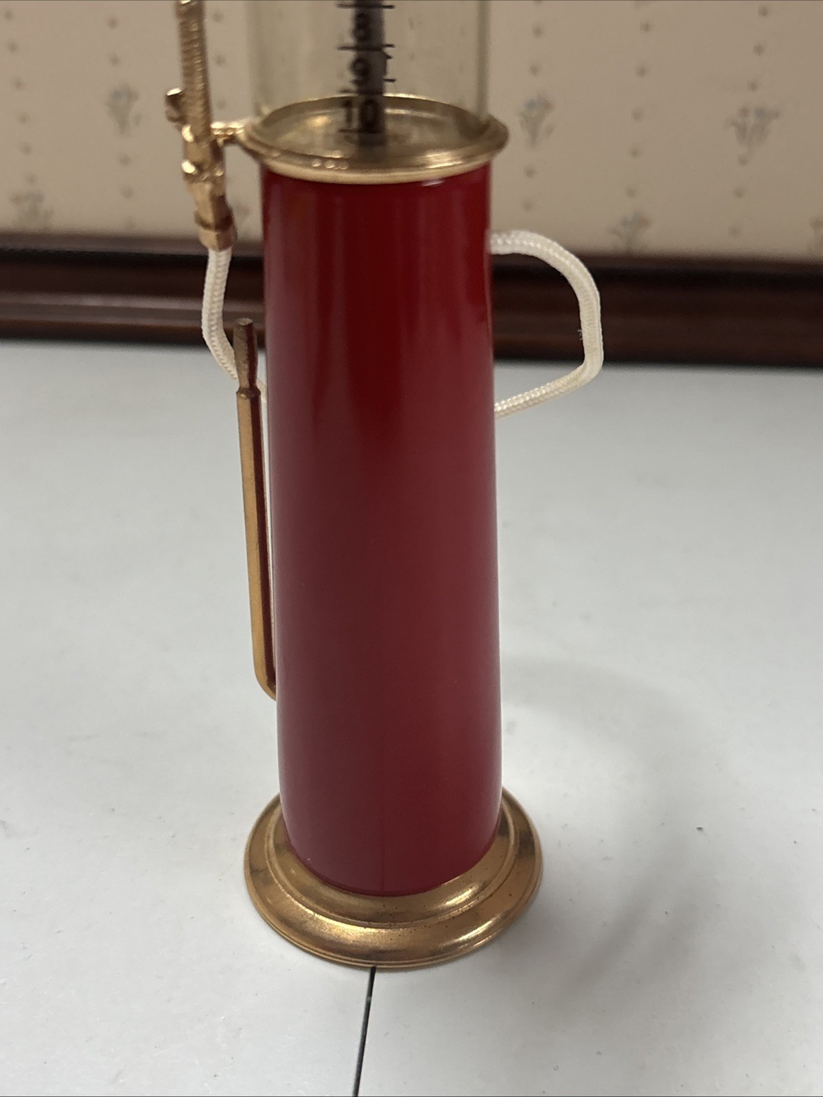 Vintage Red Crown Visible Gas Pump Miniature Replica Model, Made In The Usa