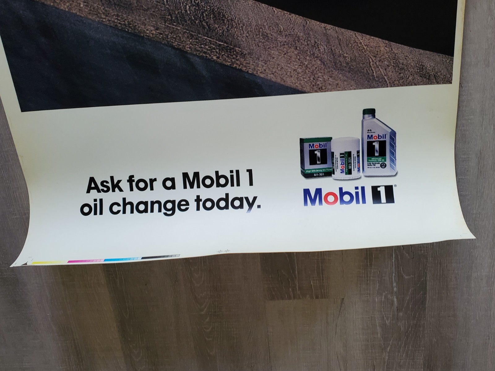 MOBIL/NASCAR Ad Poster Featuring #12 Made of Hard Plastic 50 in x 29 in