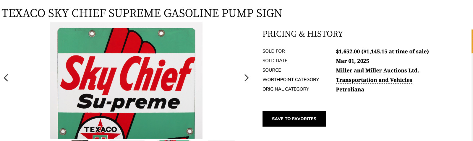 VINTAGE TEXACO SKY CHIEF SUPREME GASOLINE W/ PETROX 18″ PORCELAIN METAL OIL SIGN