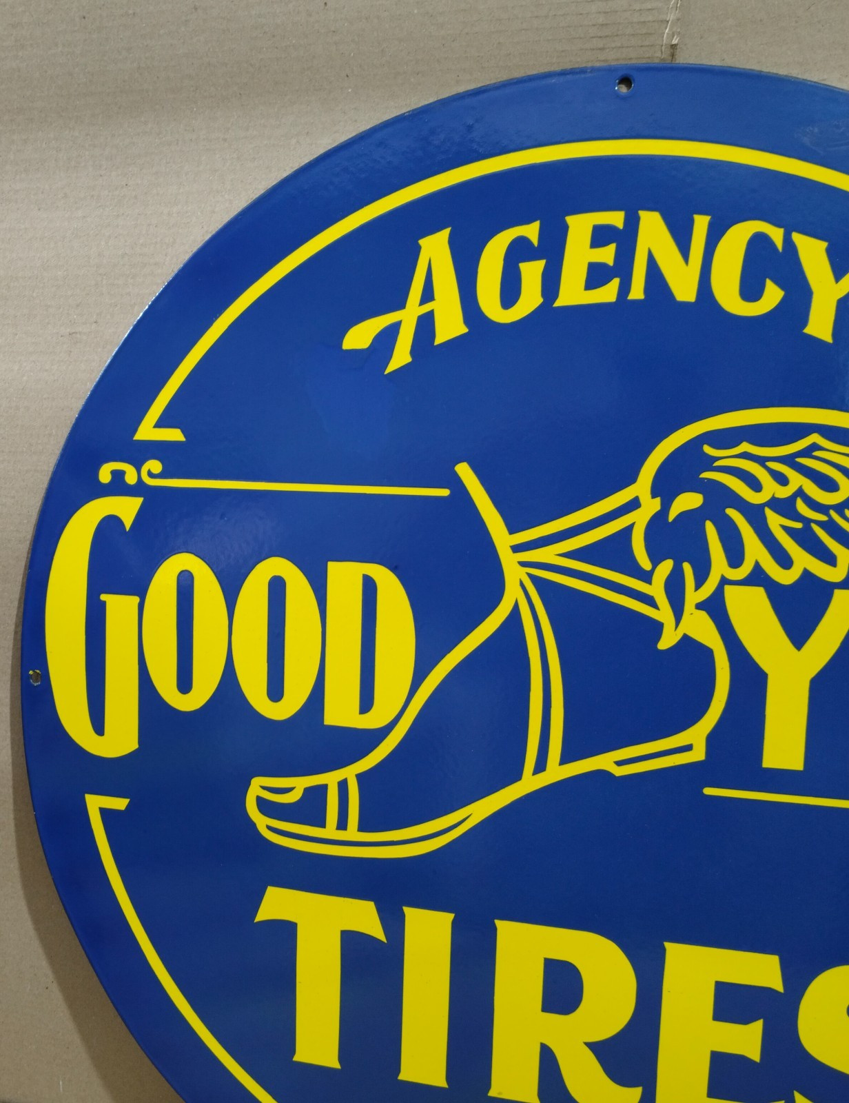 Good year Tires porcelain Enamel Sign 30 x 30 Inches 1 Sided
