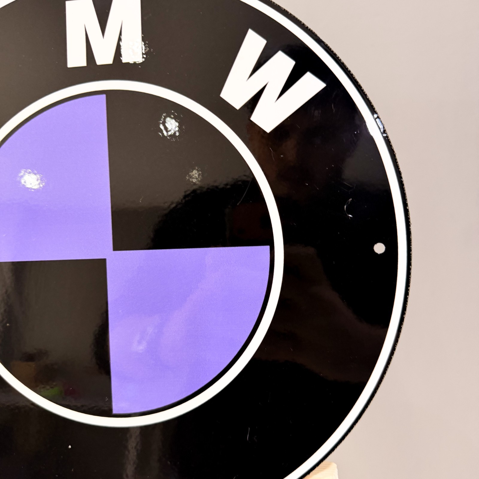 BMW White Blue & Black Purple Logo Heavy Metal Sign Set – 30 cm (11.8”)