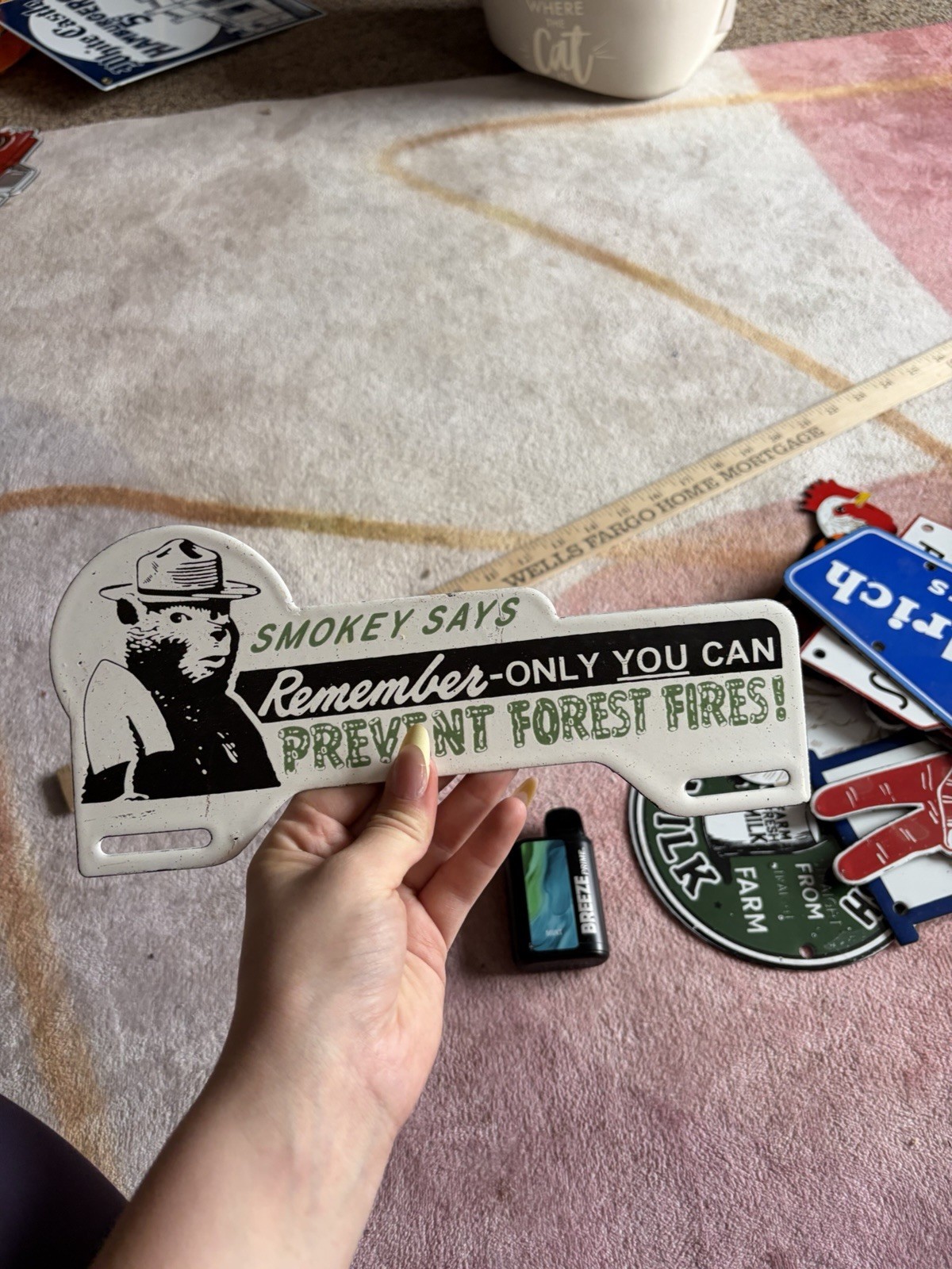 Porcelain Smokey Says Remember Topper