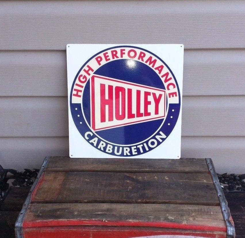 Holley Carburetor Metal Sign Garage Shop Truck Gasoline gas oil 12×12 50088