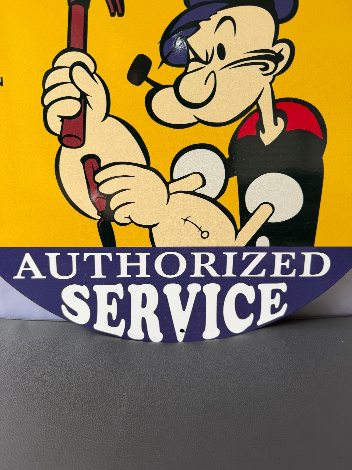 Vintage Ford Authorized Service Popeye Hammer Heavy Metal Sign – 19.7″ (50cm)
