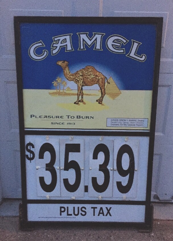 Huge 5′ Camel Cigarette Double Sided Vintage Gas Station Advertising Sign, EXC!